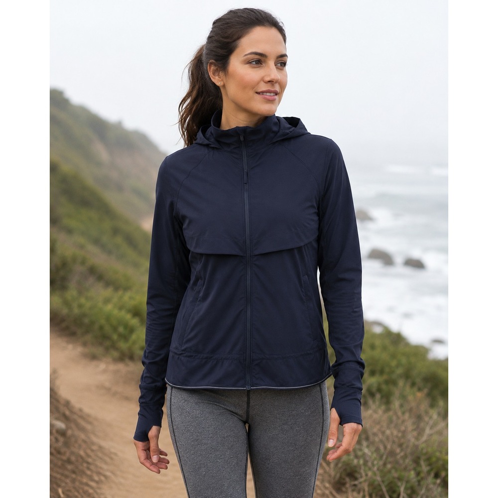 Lululemon Kicking Asphalt Jacket Midnight Navy Blue Full Zip Size 8 Hooded Light